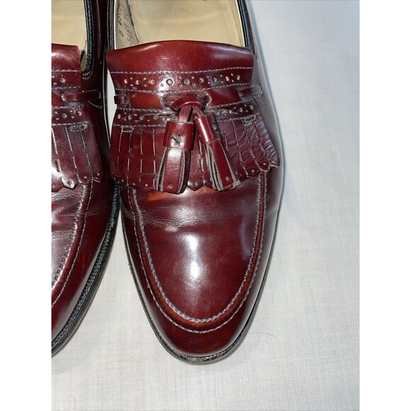 Johnston & Murphy Aristocraft Dress Loafers Mens Size 8.5 D Burgundy Leather - Picture 9 of 12